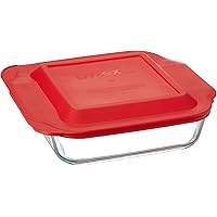 Pyrex Get Dinner Away Large Handle 8" x 8" Square Dish. Making it Easy to Monitor Casserole Cooking and Brownie Baking from a