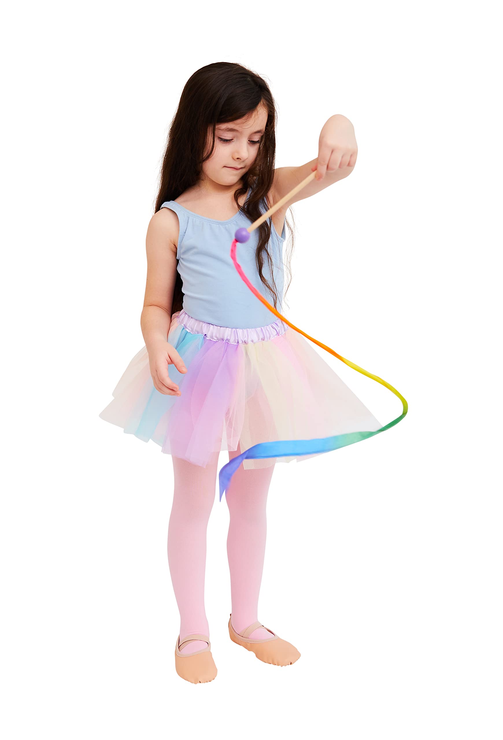 Sarah's Silks Mini Rainbow Streamer - Long Ribbon Wand for Kids, Pretend Play, Dance, Baton Stick Twirling, and Gymnastics Party Favors | 100% Silk and Wood Montessori and Waldorf Toys (2)