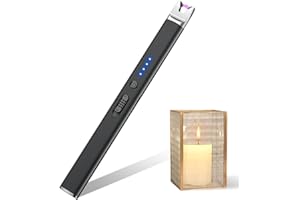 LcFun Candle Lighter Electric USB Rechargeable Plasma Arc Lighter with Safety Lock, Windproof Flameless Long Lighters for Candle, Grill, BBQ, Camping, Gas Stoves