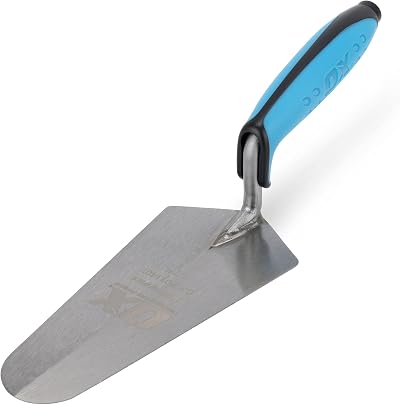 OX Tools Gauging Trowel 7 inch Soft Grip Flat Masonry Tool