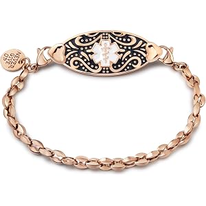 Engravlinks Custom Medical ID Bracelet for Women | Laser Engraved Emergency Alert Bracelet,Nickel-Free Waterproof Womens Medi