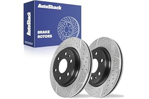 AUTO SHACK AutoShack Front Drilled & Slotted Brake Rotors | Replacement for Buick Enclave Saturn Outlook GMC Acadia Limited 2007-2016 Acadia 2009-2017 Chevrolet Traverse | E-Coated | 2-PC Set | ShadowGuard