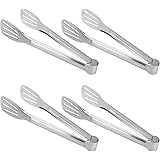 4Pcs 9-Inch Cooking Tongs 304 Stainless Steel Kitchen Tongs, Easy to clean and store, Great for cooking, grilling, Barbecue a