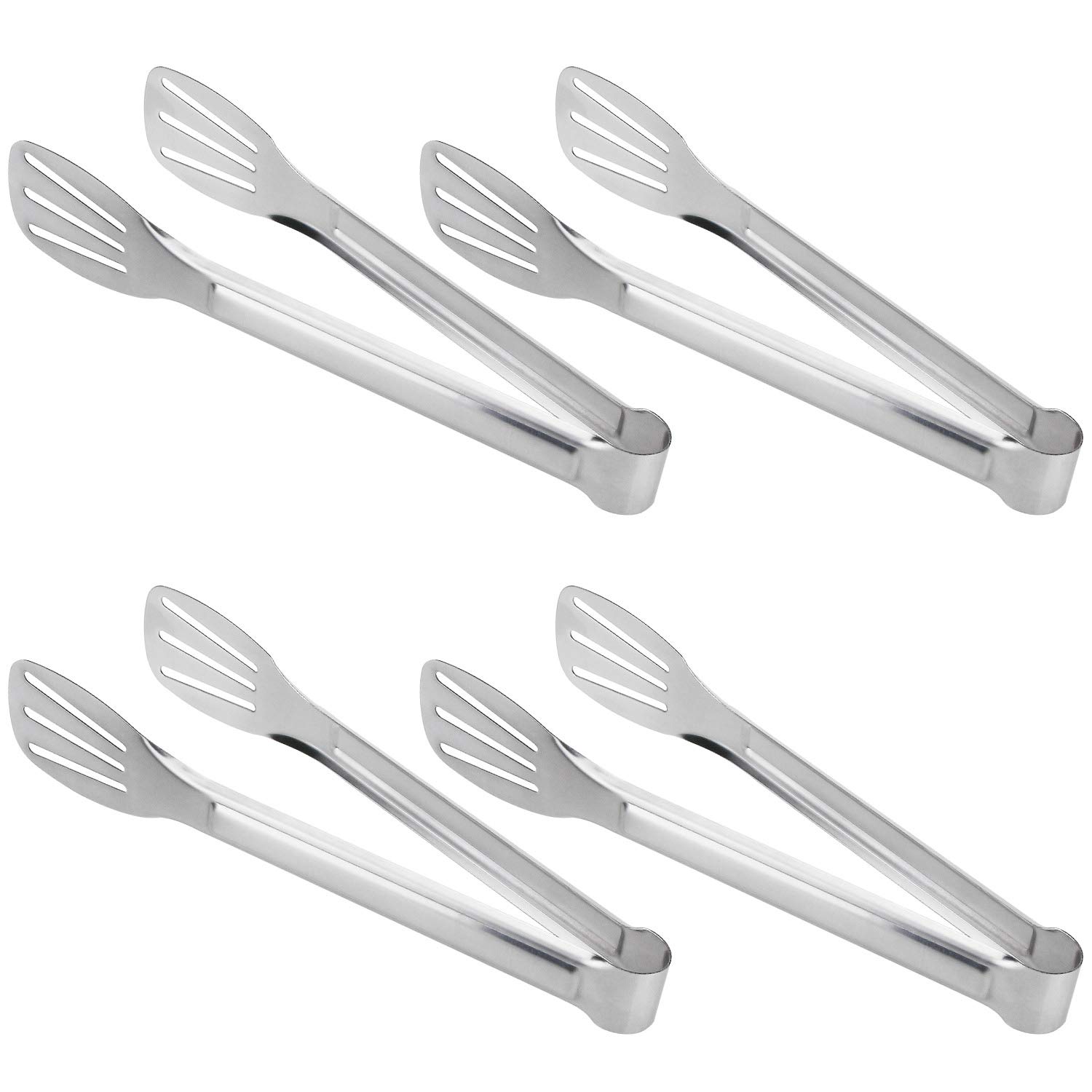 Xuonaozu 4Pcs 9-Inch Cooking Tongs, Stainless Steel Serving Tongs for Barbecue, Cooking, Salad, Grilling, Serving and Frying