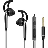Sporting Earbuds Wired, Braided Running Headphones in Ear, Volume Control Earphones with Microphone for Workout Sports Exerci