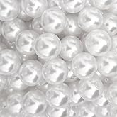 100Pcs 20mm White Pearl Beads, Big Size Loose Pearl Bead with Hole Faux Pearls Round White Beads for Jewelry Making DIY Craft Bracelets,Vase Fillers,Table Scatter Home Wedding Decoration
