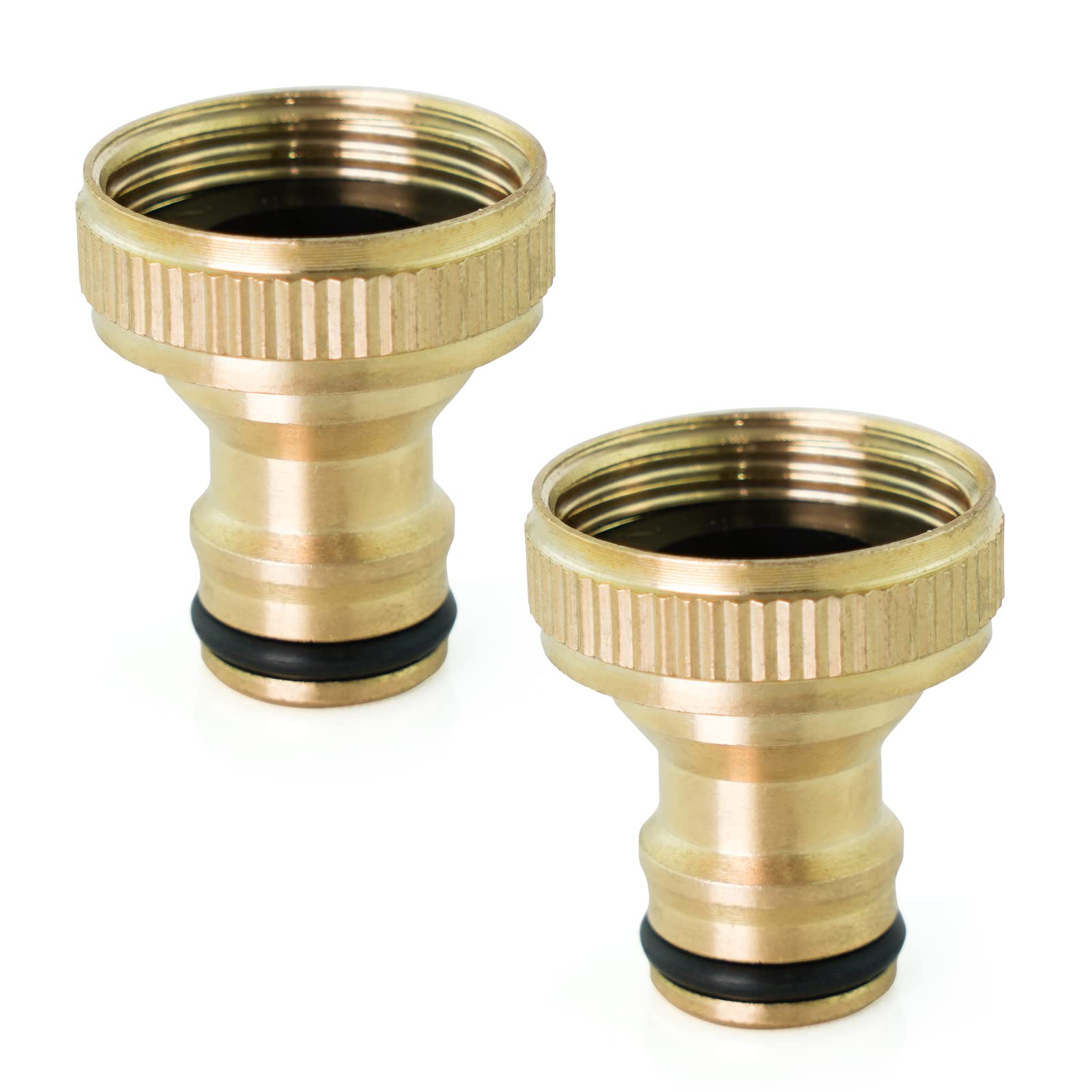 Pack of 2 Hose Pipe Connector Garden Tap Hose Connector Suitable for 3/4 Inch Taps – Female Threaded Tap Connector for Hosepipe