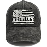 Grandpa American Flag Hats for Men, Best Dad Birthday Gifts for Grandfather, Adjustable Embroidered Cotton Baseball Cap