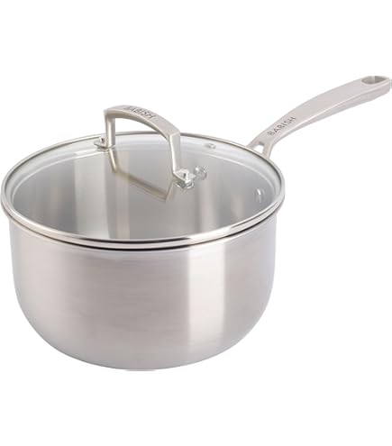 Sartén Profesional De Acero Inoxidable Babish De 12 Pulgadas - Triple Capa, Con Tapa - Para Todo Tipo De Cocinas