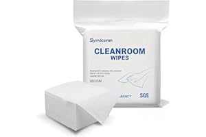 Synvicovan Cleanroom Wipes 6"x6" (300 Pcs, Cellulose/Polyester Blend, Grade A, 68GSM) Lint Free Wipes for Laboratory, Electro