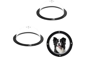 Hedday 2 Pack Dog Fence Window,12.4 in Acrylic Clear Pet Dome View with Air Holes Playground Doggie Wood Fence Window Bubble Peek Window for Dog and Cats Deep 4.7 Inch(XL)