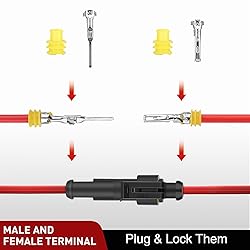 Nilight 120PCS 1 Pin Electrical Connector ‎Plug