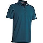 Boys Polo Shirts Short Sleeve Striped Performance Moisture Wicking Dry Fit Golf Shirts for Boys Youth Kids