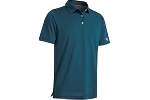 M MAELREG Men's Golf Polo Shirts Short Sleeve Striped Performance Moisture Wicking Dry Fit Golf Shirts for Men