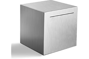 DMTINTA Steel Money Box for Real Money Piggy Bank for Adults Must Break to Open Unbreakable Metal Money Saving Box for Cash Saving Silver