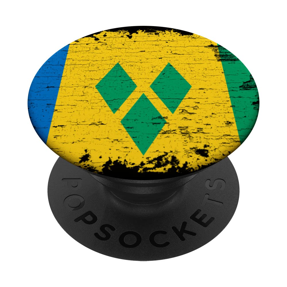 Vincentian Tropical Weathered Style Flag Souvenir PopSockets Swappable PopGrip