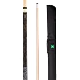 McDermott Lucky L8 Pool Billiard Cue, Irish Linen Wrap, 13 mm Cue Tip, 3/8"-10 Joint, with Soft Case w/Embroidered Clover Logo