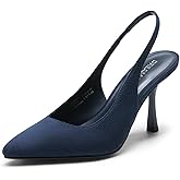DREAM PAIRS Women's Heels Slingback Stiletto Pumps Shoes Pointed Closed Toe Kitten Heels Dress Bridal Elegant Wedding Sexy Party