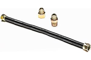 Dreffco 36'' x 3/4'' High Capacity Gas Flex Line - Premium Quality Black Non-Whistle Fire Pit, Fireplace, Dryer Gas Line - Perfect Gas Line for NG or LP Fire Pits - Versatile Usage - Easy Installation