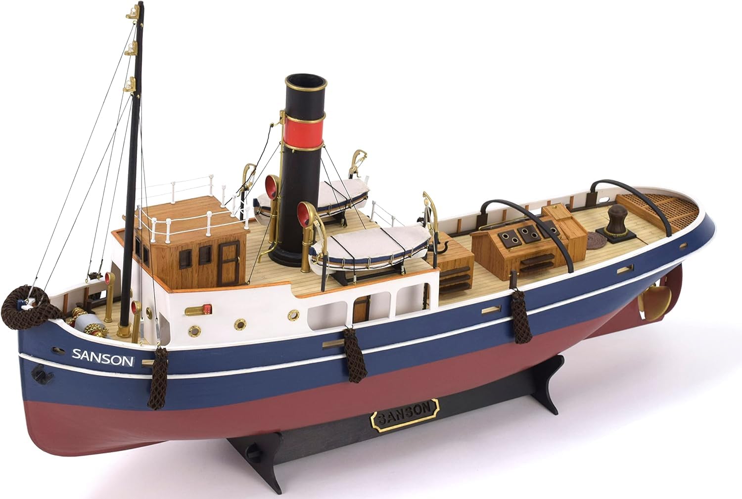 Artesanía Latina – Wooden Model Ship – Tugboat Sanson - Model 20415, Scale 1:50 – Boat Model Building Kit – Intermediate Level