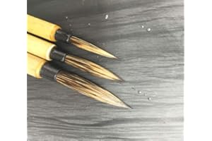 Easyou Hu Brush Scriptliner Brush for Traditional Chinese Elaborate-style Painting (Gongbi) and Outlining Inking The lines White Hare Hair LMS 3pcs/pack