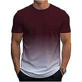 SOLY HUX Men's Gradient T Shirt Short Sleeve Round Neck Tee Summer Tops