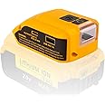 RETRUE Battery USB Charger Adapter for DeWalt 20V MAX Battery Generator Power Converter with USB Charger Type C and LED Light