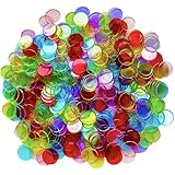 SEETOOOGAMES 600 Pieces 3/4 inch Transparent 8 Color Bingo Counting Chips Plastic Markers