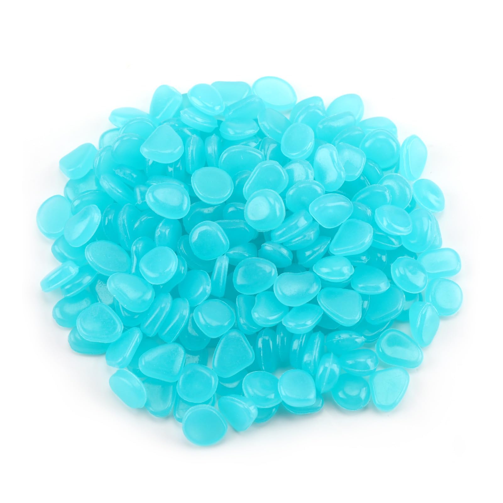 200 Pcs Blue Glow Pebbles, Glow in The Dark Pebbles for Outdoor Decor, Garden, Fish Tank, Aquarium, Walkway, Pathway, Lawn, Garden Stones Decorative Pebbles for Potted Plant, Fish Tank, DIY Crafts