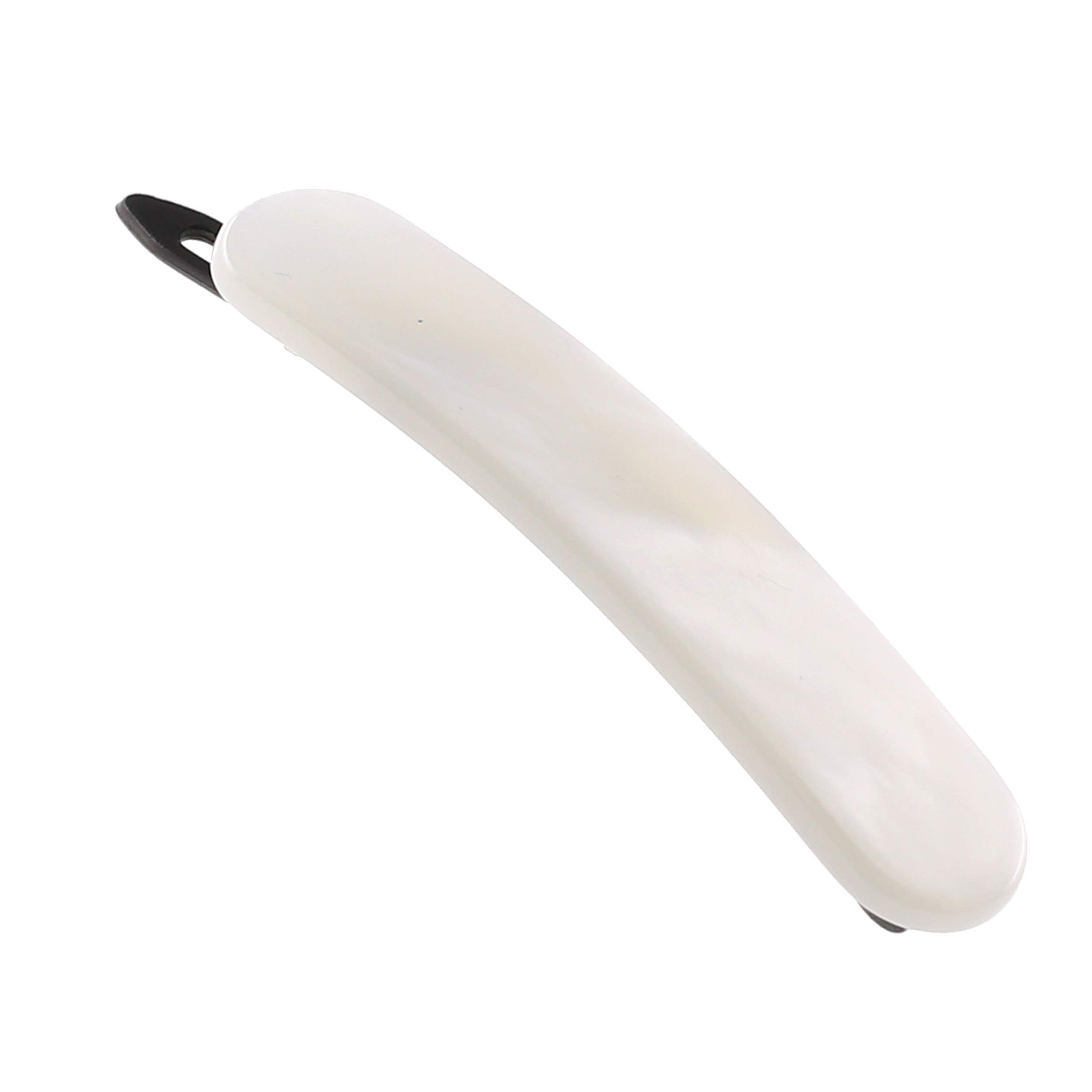 Photo 1 of Camila Paris CP2822 French Hair Barrette Clip for Girls, Handmade, White, Metal-Free Closure Strong Hold Grip Hair Clips for Women, No Slip and Durable Styling Girls Hair Accessories, Made in France