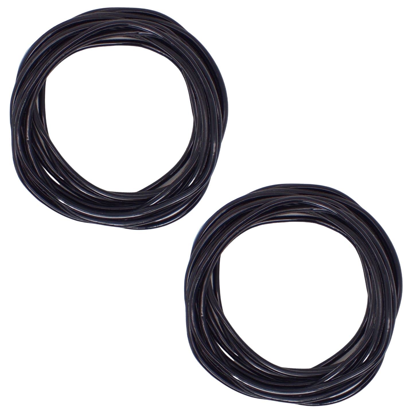 Topkids Accessories 24pc Gummy Bracelets Rubber Bangles Kids Party Bag Favour Fillers Jelly Jewellery Wrist Bands 80s Neon 90s Fancy Dress Fashion Wristbands (Black) — image 1