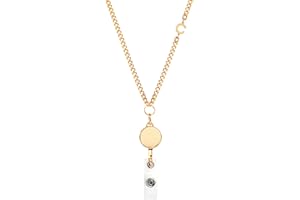 MyfavoriteK Gold Plated Retractable Badge Reel Lanyard with Initial Letter ID Holder for Women Fashionable Golden Chain Necklace Teacher Lanyard (c)