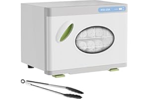 TOVRON 23L Hot Towel Warmer Cabinet with See Through Window.Professional Towel Heater for SPA Facials Massage Salon with 2 Stainless Steel Racks,White