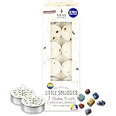 SOUL STICKS 12 Pack Little Smudgies Tealight Candles Smudge Candle for Cleansing House, Meditation, Chakra Healing | Made with Crystals and Herbs (7 Chakra)