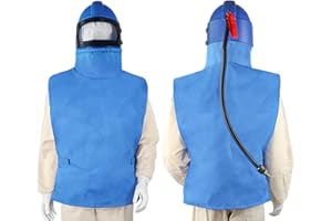 Sandblasting Hood with Air Supply - Safety Helmet for Sandblaster, Respirator Protective Gear