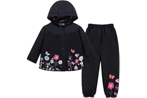LZH Girl Baby Kid Waterproof Hooded Coat Jacket Outwear Suit Raincoat Hoodies with Pants