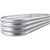 Land Guard Galvanized Raised Garden Bed Kit, Galvanized Planter Garden Boxes Outdoor, Oval Large Metal Raised Garden Beds for Vegetables&hellip;&hellip;&hellip;&hellip;