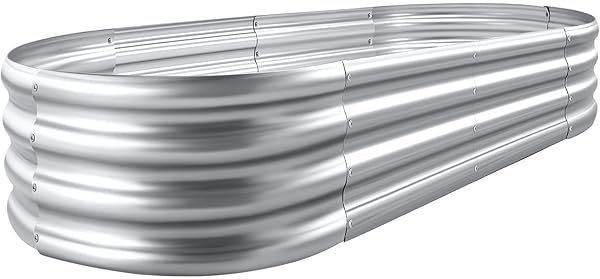 Land Guard Galvanized Raised Garden Bed Kit 1