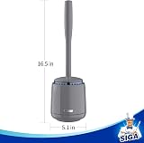 MR.SIGA Toilet Bowl Brush and Holder Premium Solid Handle Gray 1 Pack view 5