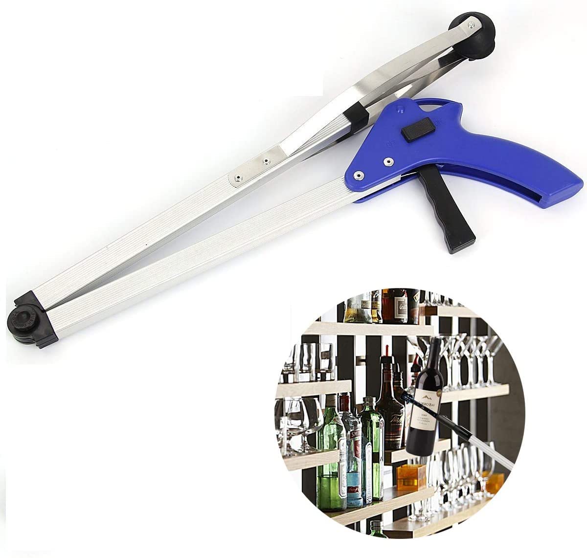 Reacher Grabber Tool, Xfaiz Aluminium Alloy 32" inch Foldable Pick Up Reaching Tool for Elderly Lightweight Extra Long Handy Trash Claw Grabber Arm Extension