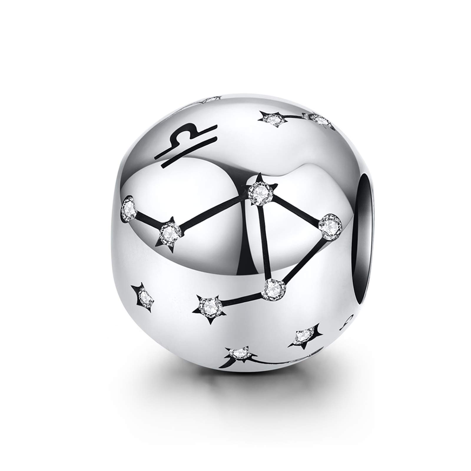 LaMenars Zodiac Star Sign 925 Sterling Silver Bead Charm Fits European Charm Bracelets & Necklaces