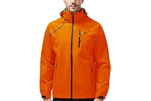 Kugnala Mens Lightweight Waterproof Rain Jacket Windproof Raincoat Hooded jackets for Men Hiking Cycling Travel M-7XL