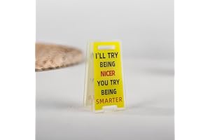1Pc I'll Try Message Acrylic Memo Stand, Eye-Catching Warning Symbol Paper Holder, Creative Desk Stationery for Office, Home,