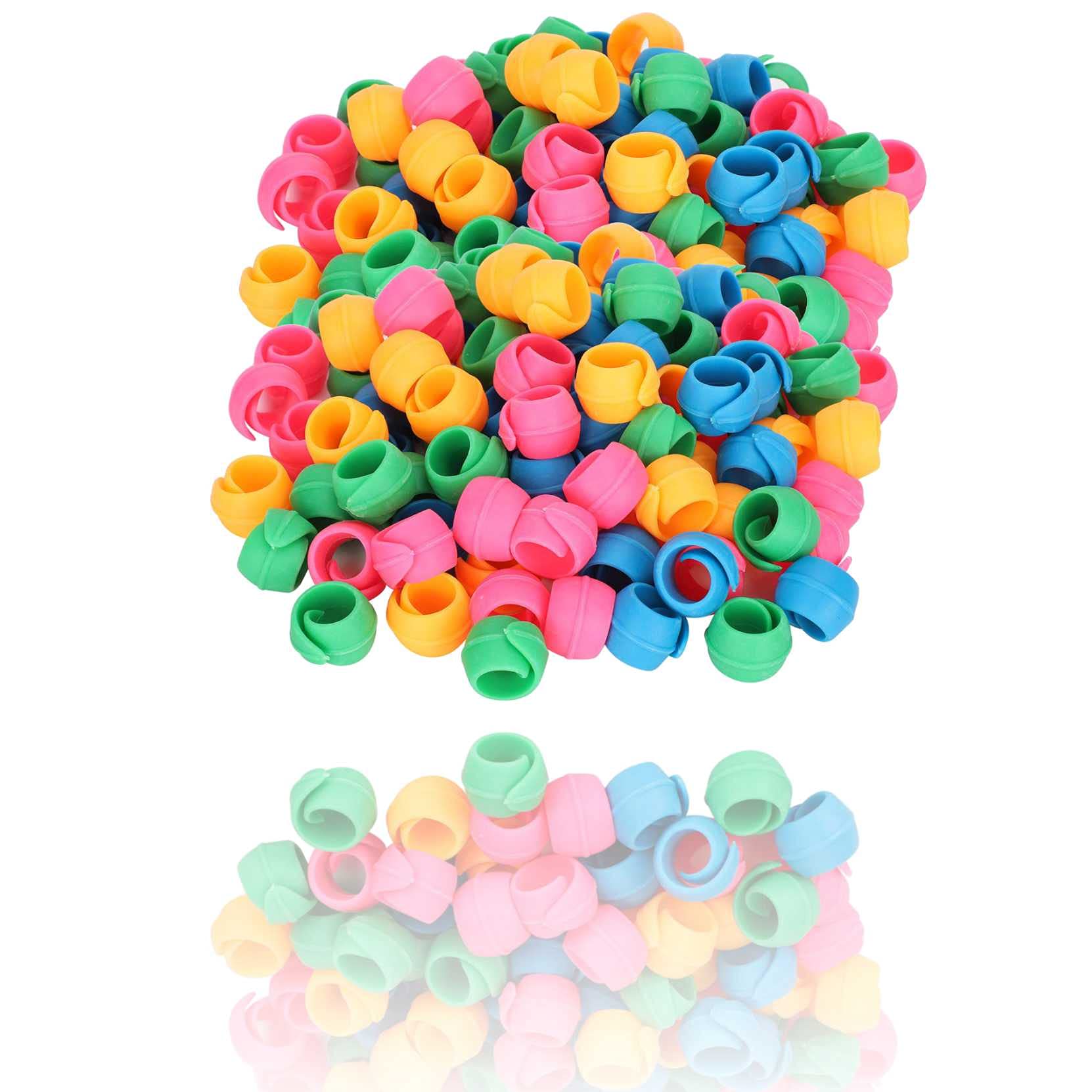 100Pcs Spool Thread Clamps,Reusable,Soft Silicone Bobbin Holder Clip,Time Saving, Spool Bobbin Holder,for Embroidery Spools,Thread Organizing