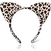 Roffiy Cheetah Ears Headband for Women Leopard Cheetah Print Birthday Party Decorations Supplies