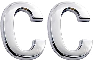 COBATA 2.75 Inch Adhesive House Numbers, Mailbox numbers, Street Door Numbers, Self-stick Address Signs for Apartments, Double Silver Letter C