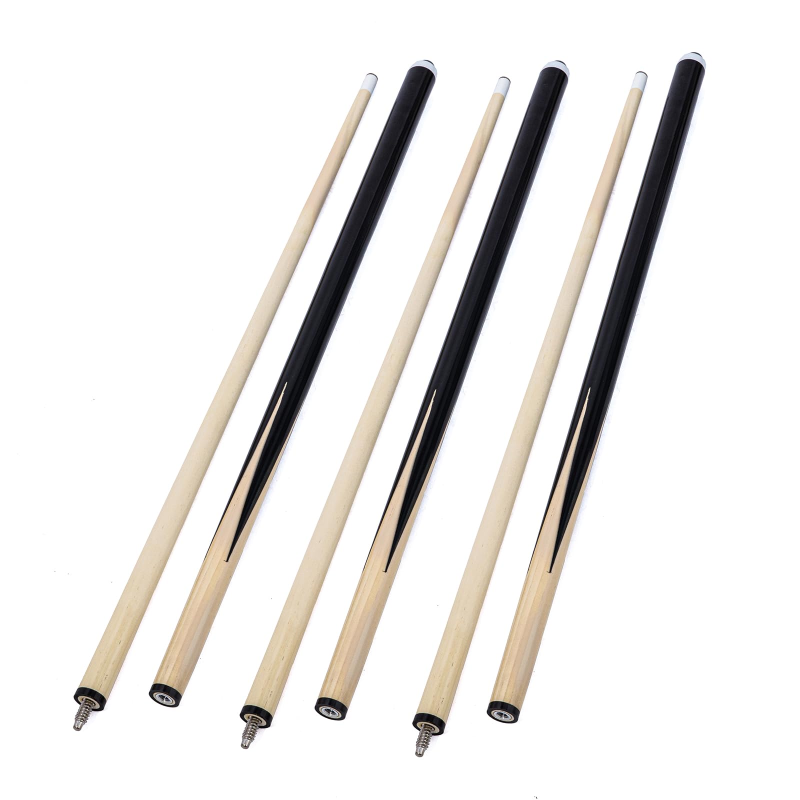 FOXSMZZ 2 x Small Handmade Pool Snooker Cues for Kids and Adults Great for Small Spaces and Youth (48")