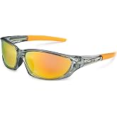 Polarized Wrap-Around Sunglasses for Men Women Running Sports Glasses UV400 | Unisex Athletic Sunglasses for Running, Driving, Fishing, Baseball, Polarized UV Protection, Wraparound Frame, Rubber Grips