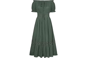 Scarlet Darkness Renaissance Dress for Women Embroidered Long Cottagecore Dresses