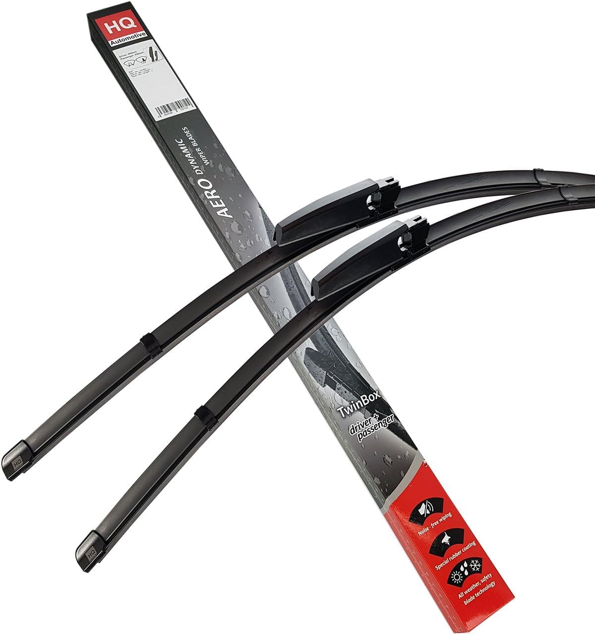 HQ Automotive Wiper Blade for AUDI A4 (B6/B7) S4, A6 (C5), MERCEDES C Class W203, SEAT Exeo (2008-2013) Front Set, AD22-225